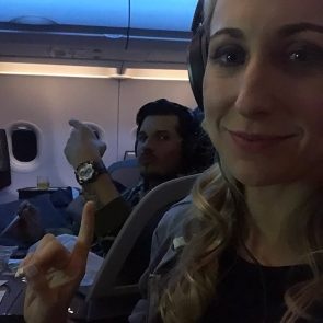 Nikki Glaser sexy in airplane
